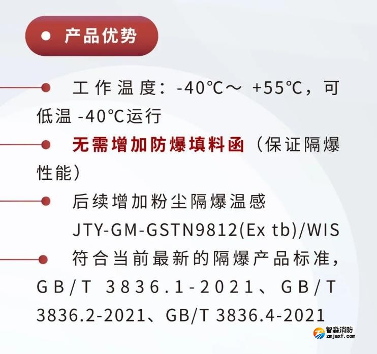 JTY-GM-GSTN9811(Ex)/WIS、GSTN9812(Ex)/WIS海灣隔爆煙感溫感產品優勢