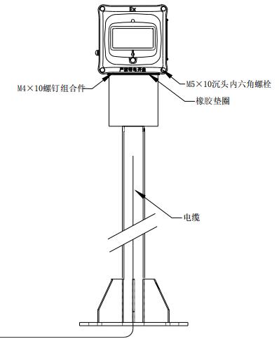 J-SAM-GST9116隔爆手動(dòng)火災(zāi)報(bào)警按鈕立柱安裝方式示意圖